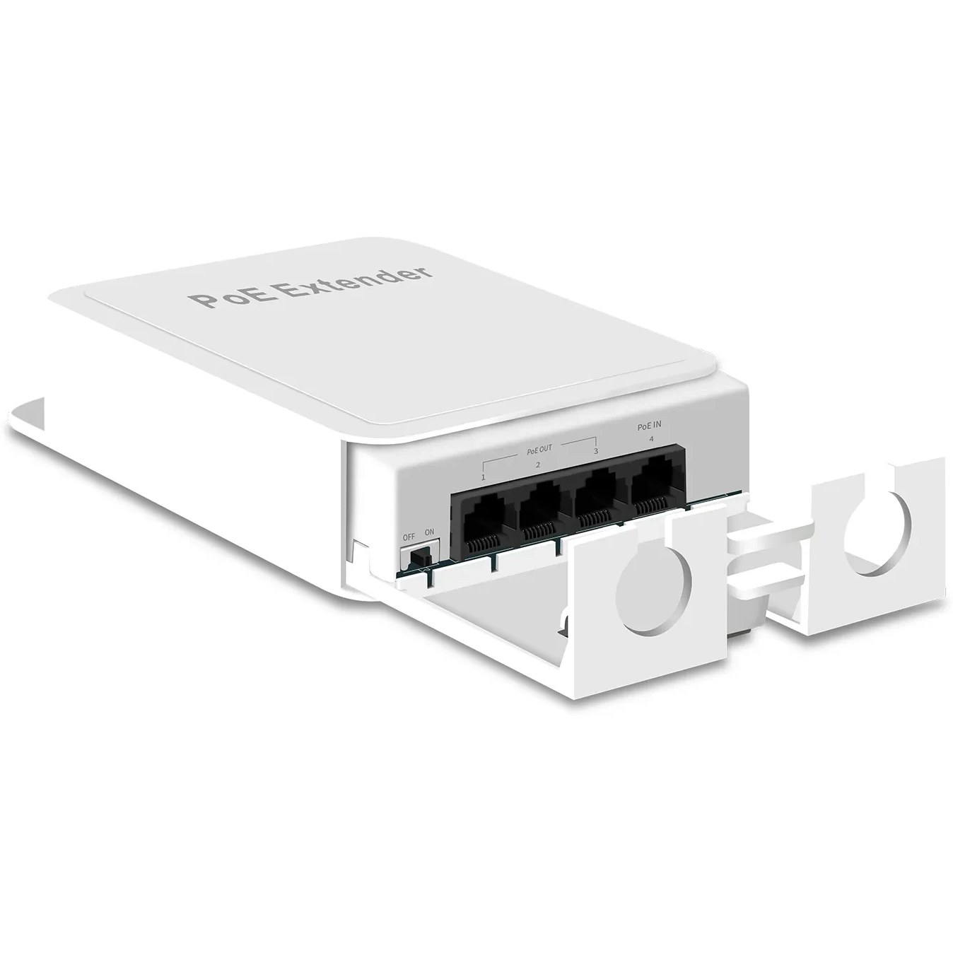 اکستندر PoE یک پورت ورودی و سه پورت خروجی PoEافزایش دهنده مسافت PoE با سرعت 10/100Mbps مدل HRUI HR-POE013-WP