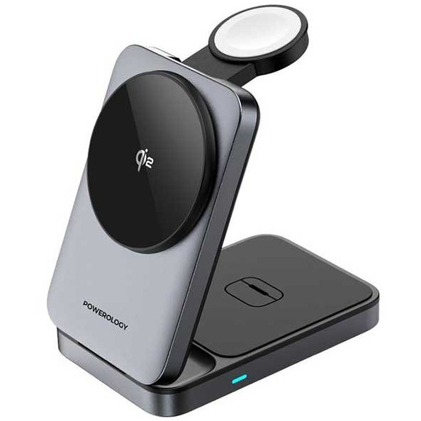 شارژر وایرلس پاورولوژی مدل PWCUQC033 ظرفیت ۱۵ وات ۳ در ۱