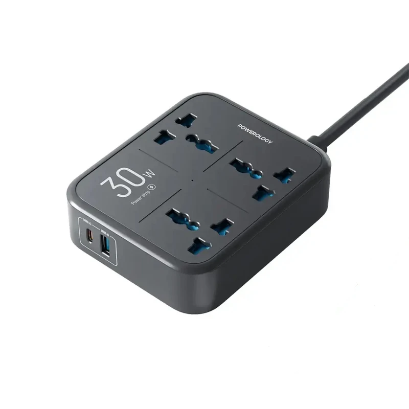 چندراهی برق محافظ دار پاورولوجی مدل Power strip 3AC 3250W PWCUQC037