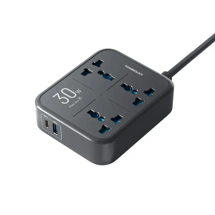 چندراهی برق محافظ دار پاورولوجی مدل Power strip 3AC 3250W PWCUQC037