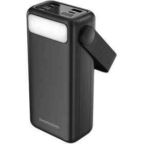 پاوربانک 30000mAH فست چراغ دار پرودو مدل لارا Porodo powerbank & flashlight Lara PD 20w تضمین اصالت و سلامت