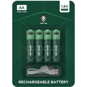 باتری قلمی شارژی گرین لاین پک 4 عددی - Green Lion Rechargeable AA Battery 4-Pack